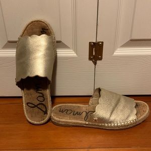 Gold Sam Edelman slides